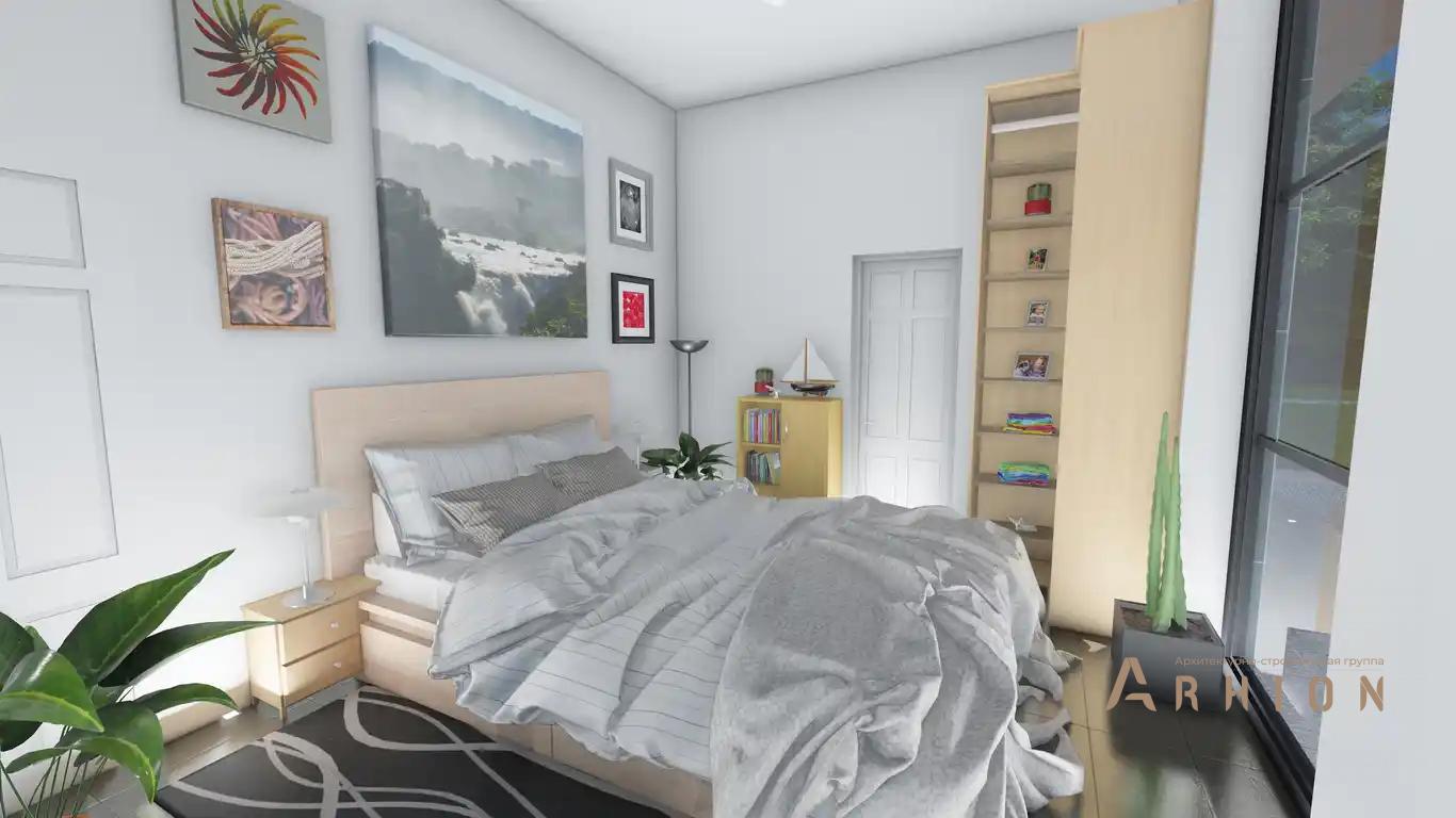 11. Проект двухэтажного дома в стиле хай-тек с плоской кровлей , h-1612, площадью - 545 кв c терассой, балконом, гаражом